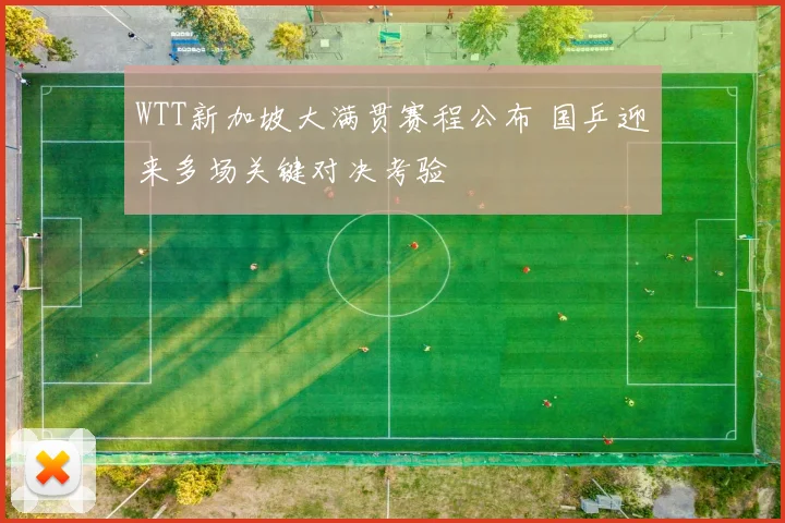 WTT新加坡大满贯赛程公布 国乒迎来多场关键对决考验